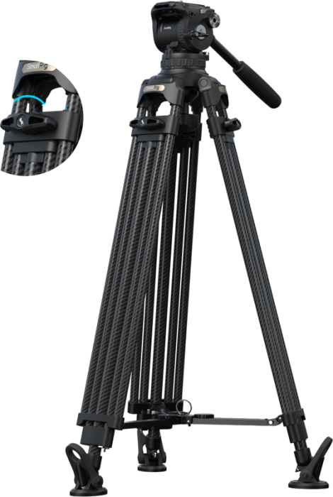 SmallRig 5578 FSD18 FreeSpeed Heavy-Duty Carbon Fiber Tripod – trepied video profesional fibră carbon cu cap fluid integrat, sistem FreeSpeed [10]