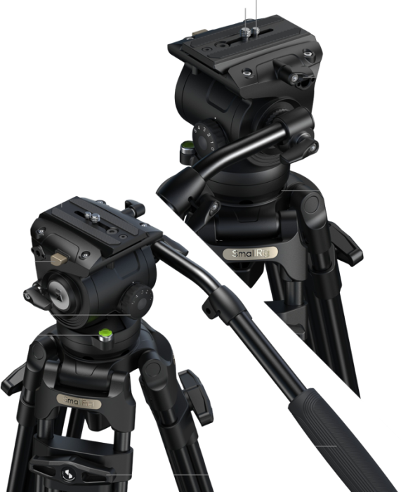 SmallRig 5579 FSD16 FreeSpeed Heavy-Duty Aluminum Alloy Tripod – trepied video profesional cu cap fluid integrat, sistem FreeSpeed desfășurare rapidă [6]