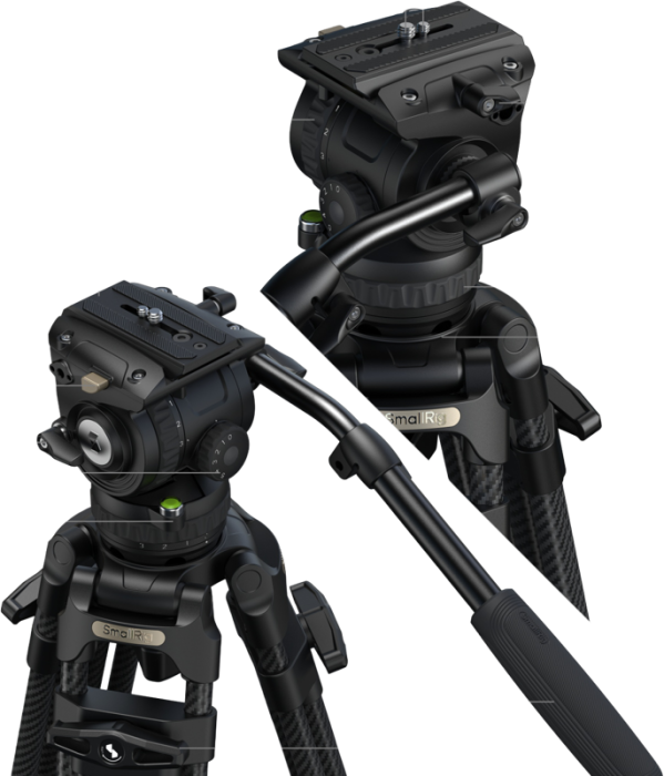 SmallRig 5580 FSD16 FreeSpeed Heavy-Duty Carbon Fiber Tripod – trepied video profesional fibră carbon cu cap fluid integrat, sistem FreeSpeed desfășurare rapidă [9]