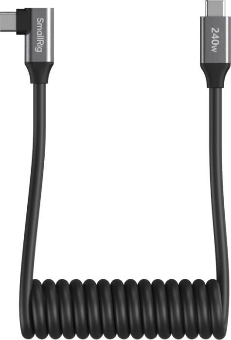 SmallRig 5730 – Cablu USB-C Spiralat Drept la Unghi, 240W PD 3.1, USB 2.0 [5]