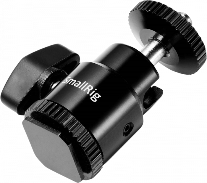 SmallRig 761 Cold shoe mount - Ballhead 1/4" screw - Cap video pivotant cu bila si patina de blitz [6]