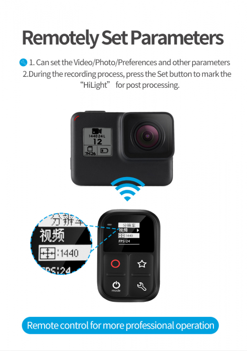 Telecomandă wifi pentru Gopro 5,6,7,8 - GP-RMT-T02 [3]
