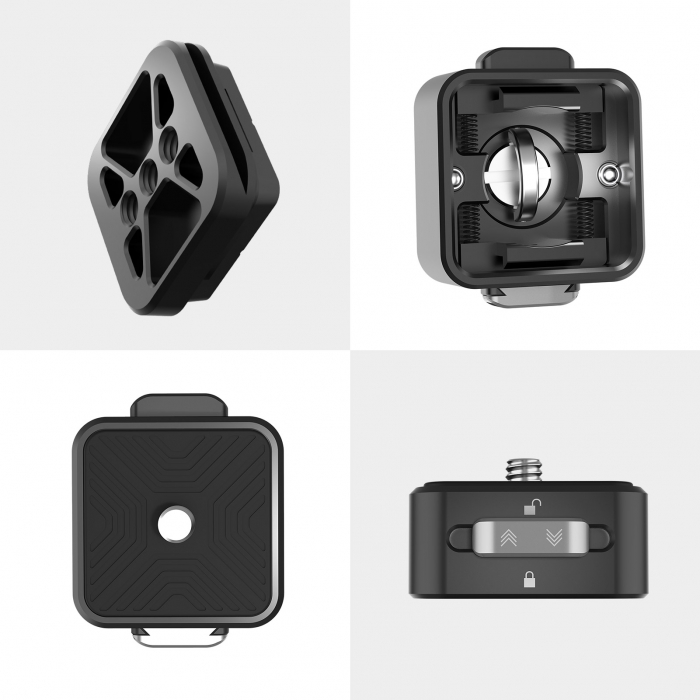 TELESIN Placă cu eliberare rapidă, din aliaj de aluminiu pentru montare pe breteaua rucsacului pentru trepied, DSLR, Camera de acțiune - TE-ZJZ-006 [3]