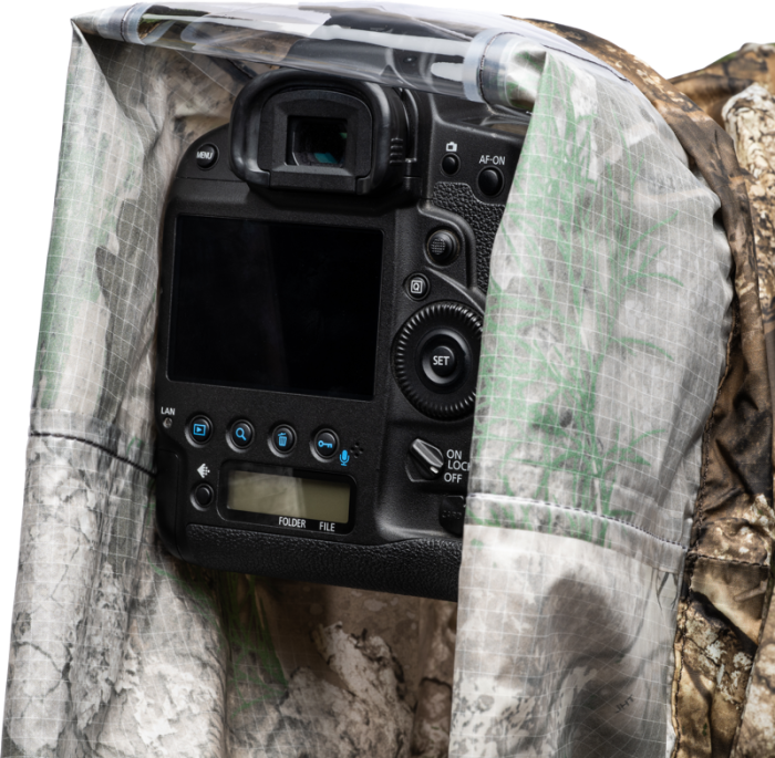Think Tank Emergency Rain Cover I RealTree APX Camo Large – Husă de ploaie camuflaj pentru DSLR / mirrorless cu super-telephoto 150-600mm, material impermeabil sigilat, fereastră LCD supradimensionată [5]