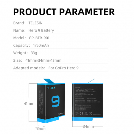 Acumulator GP-BTR-901 de 1750mAh pentru camera de actiune Gopro Hero 9 - GP-BTR-901 [13]