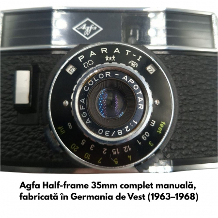 Aparate Foto Compacte (SH) - Agfa Parat I – Cameră foto half-frame 35mm complet manuală, fabricată în Germania de Vest (1963–1968)