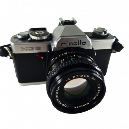 Aparate foto SLR (pe film) (SH) - Cameră foto pe film Minolta XG 9 + Rokkor 50mm f/2 – Clasicul autentic analog