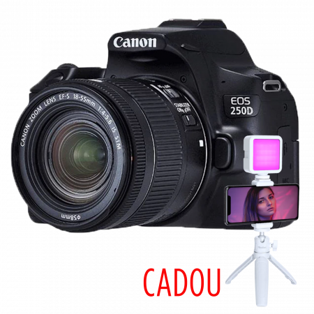 Aparate Foto DSLR - Canon EOS 250D negru + Canon EF-S 18-55mm f/4-5.6 IS STM
