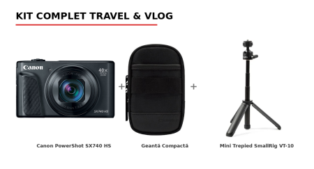 Aparate Foto Compacte - Canon PowerShot SX740 HS Lite Edition Travel – Cameră Compactă cu Zoom 40x și Filmare 4K