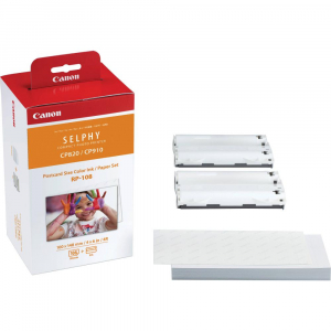 Hartie foto - Canon RP-108 kit hartie si ribbon Canon Selphy CP910, CP1200, CP1300