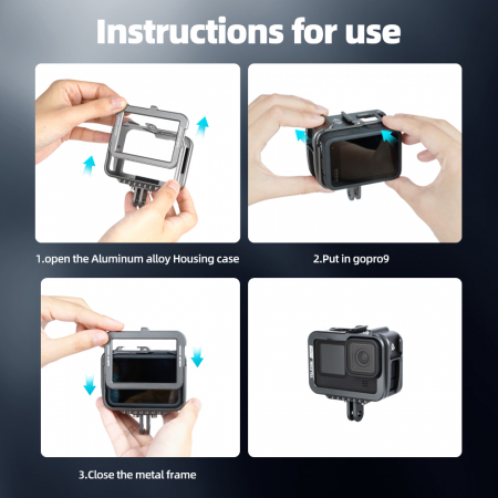 Carcasa/Cage din aluminiu pentru GoPro 9 - GP-FMS-901 [6]