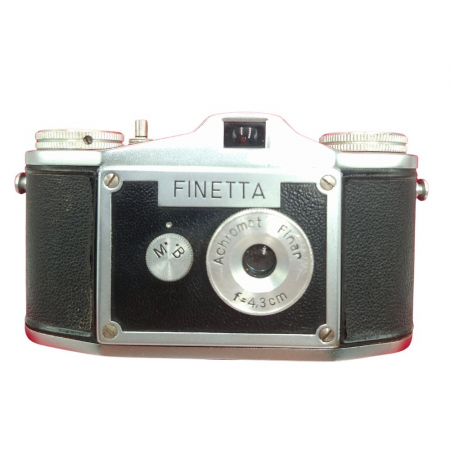 Aparate foto de colectie , cu vizare laterala - Finetta cu obiectiv Finar 4.3cm – Cameră analog 35mm fabricată în Germania, cu design compact și lentilă fix-focus