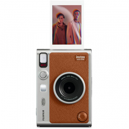 Fujifilm Instax Mini Evo Hybrid - Aparat Foto Instant maro (Brown) + film INSTAX 2x10 buc [3]