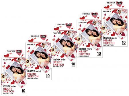 Filme instant FUJI INSTAX - Fujifilm Instax Mini - film instant 5 X 10 bucati - Heart Sketch