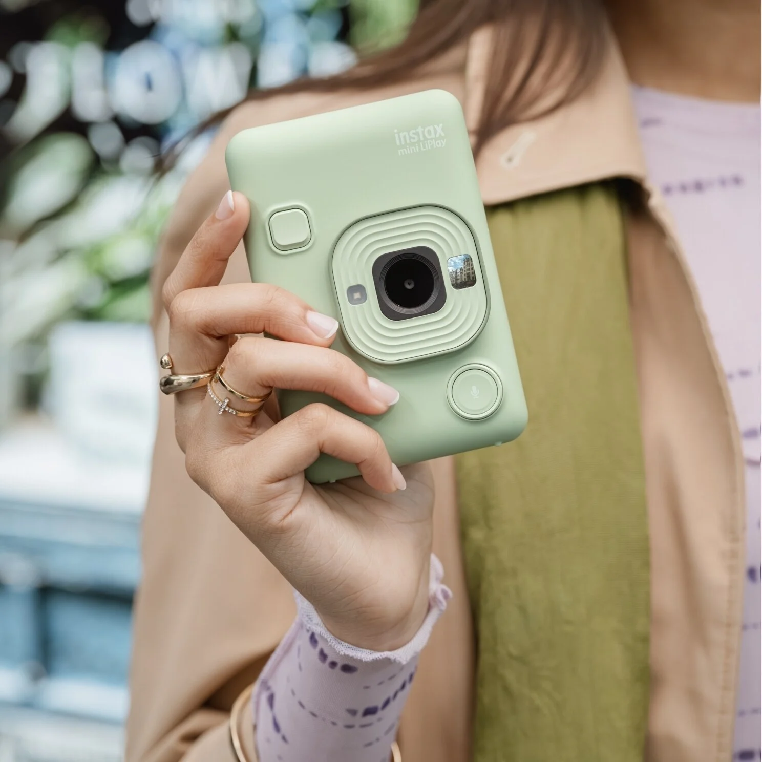 Aparate foto instant - FUJIFILM INSTAX Mini LiPlay Hybrid Instant Camera Elegant Matcha Green  -  Aparat Foto Instant Mini Liplay Matcha Green