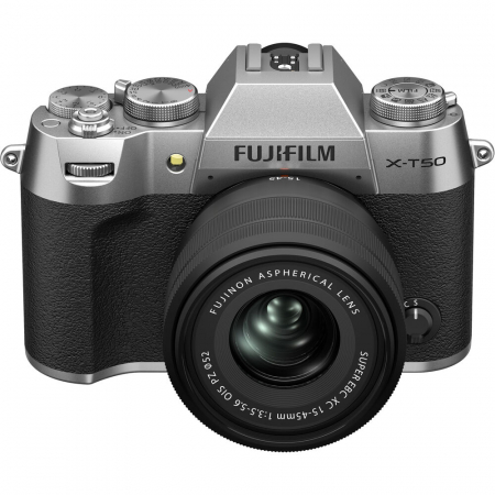 Fujifilm X-T50 - aparat foto mirrorless 40.2MP kit cu XC 15-45mm f/3.5-5.6 OIS (Argintiu) [1]