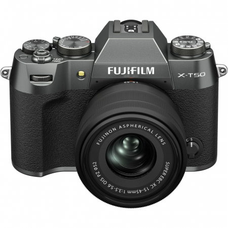 Fujifilm X-T50 - aparat foto mirrorless 40.2MP kit cu XC 15-45mm f/3.5-5.6 OIS (Charcoal Silver) [1]