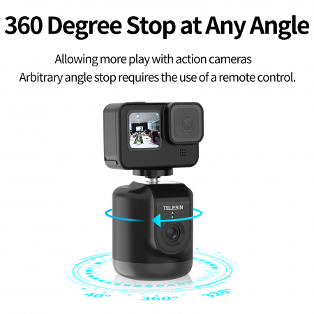Gimbal 360 ° Auto Rotation Selfie cu Fotografiere inteligentă - Urmărire obiecte pentru GoPro, Osmo Action, Smartphone, Camera Vlog Live - TE-GPYT-001 [3]
