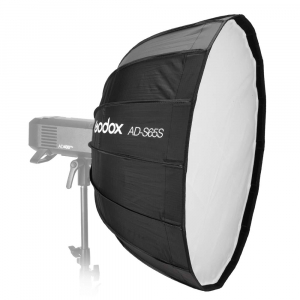 Studio/Lumini si accesorii - GODOX AD-S65W Softbox cu grid 65cm (AD400PRO) - Interior Alb