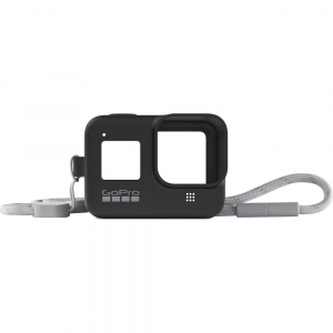 Video / Camere si accesorii - GoPro Sleeve + Lanyard AJSST-001 , husa de silicon + snur reglabil pentru HERO 8 , negru