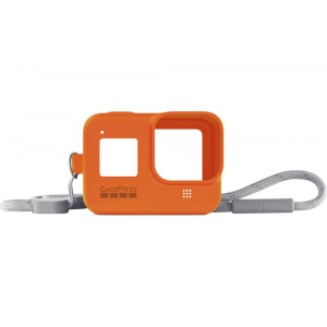 Video / Camere si accesorii - GoPro Sleeve + Lanyard AJSST-004 , husa de silicon + snur reglabil pentru HERO 8 , portocaliu