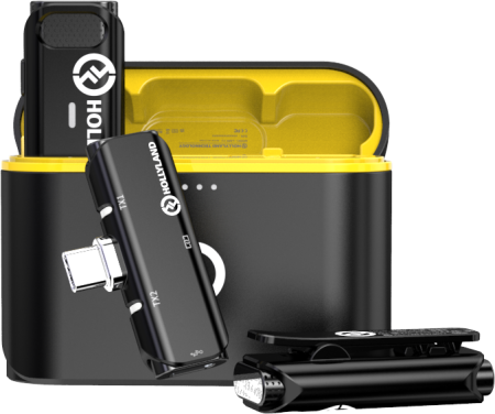 Hollyland Lark C1 Duo Wireless Lavalier Microphone for Android - Kit microfon digital tip lavaliera  -  reportofon pentru Android (2,4 GHz) Hollyland Lark C1 Duo Wireless Lavalier Microphone for Android - Lavaliera dubla pentru telefoane Android cu mufa USB-C [6]
