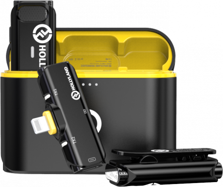Hollyland Lark C1 Duo Wireless Lavalier Microphone for iPhone - Kit microfon digital tip lavaliera  -  reportofon pentru iPhone (2,4 GHz) Hollyland Lark C1 Duo Wireless Lavalier Microphone for Android - Kit microfon digital tip lavaliera  -  reportofon pentru Android (2,4 GHz) Hollyland Lark C1 Duo Wireless Lavalier Microphone for iPhone - Lavaliera dubla pentru telefoane Apple cu mufa Lightning [1]