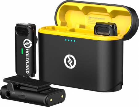 Lark M1 Duo 2 persoane (cu carcasă de încărcare) - Kit microfon digital tip lavaliera  -  reportofon pentru cameră și smartphone (2,4 GHz) [3]