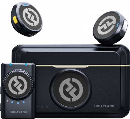 Hollyland Lark M2 Lark M2 Camera -  Microfon Lavaliera fără fir cu patina pentru camera  (Duo, Shine Charcoal) -  reportofon pentru cameră  (2,4 GHz) cu patina pentru camera [4]