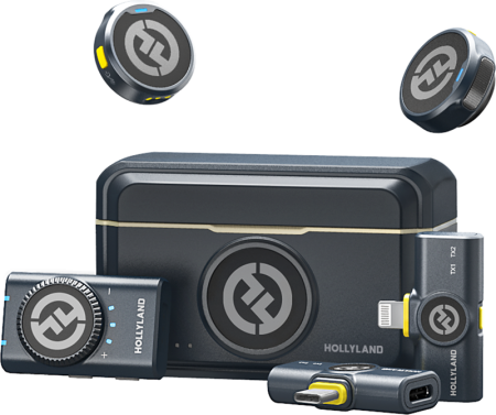 Hollyland Lark M2 Combo - Wireless Lavalier Microphone (Duo,ShineCharcoal)  -  Microfon Lavaliera Combo fără fir cu USB-C (Duo, Shine Charcoal) - Kit microfon digital tip lavaliera  -  reportofon pentru cameră și smartphone (2,4 GHz) [10]