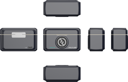 Hollyland Lark M2 Combo - Wireless Lavalier Microphone (Duo,ShineCharcoal)  -  Microfon Lavaliera Combo fără fir cu USB-C (Duo, Shine Charcoal) - Kit microfon digital tip lavaliera  -  reportofon pentru cameră și smartphone (2,4 GHz) [19]