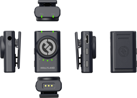 Hollyland Lark M2 Combo - Wireless Lavalier Microphone (Duo,ShineCharcoal)  -  Microfon Lavaliera Combo fără fir cu USB-C (Duo, Shine Charcoal) - Kit microfon digital tip lavaliera  -  reportofon pentru cameră și smartphone (2,4 GHz) [13]