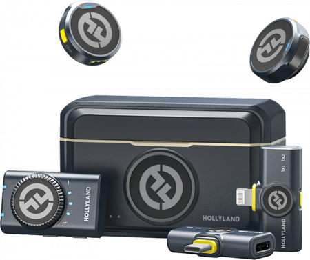 Camere video de actiune - Hollyland Lark M2 Combo - Wireless Lavalier Microphone (Duo,ShineCharcoal)  -  Microfon Lavaliera Combo fără fir cu USB-C (Duo, Shine Charcoal) - Kit microfon digital tip lavaliera  -  reportofon pentru cameră și smartphone (2,4 GHz)