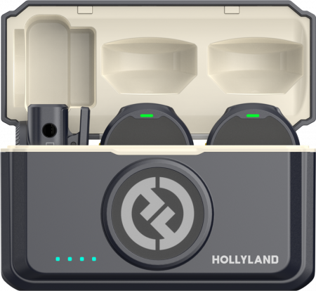 Hollyland Lark M2 Combo - Wireless Lavalier Microphone (Duo,ShineCharcoal)  -  Microfon Lavaliera Combo fără fir cu USB-C (Duo, Shine Charcoal) - Kit microfon digital tip lavaliera  -  reportofon pentru cameră și smartphone (2,4 GHz) [7]