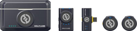 Hollyland LARK M2 Mini Combo with Camera RX + USB-C RX – sistem microfon wireless lavalier 2 persoane 2.4GHz GFSK 2Mbps [1]