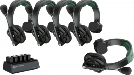 Accesorii diverse pt camere video - Hollyland Solidcom SE Pro- 5 Person Noise Cancelling Headset Intercom - sistem de interfon wireless full-duplex pentru 59 persoane, cu noise cancelling