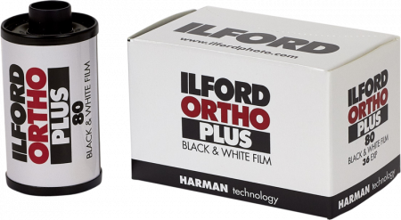 Filme foto si scanere film - Ilford ORTHO PLUS 135-36 - Film alb-negru negativ,  ISO 100, 135mm, 36 pozitii