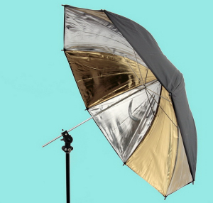 Studio/Lumini si accesorii - JTL umbrela 102cm (argintiu /auriu interior - negru exterior)