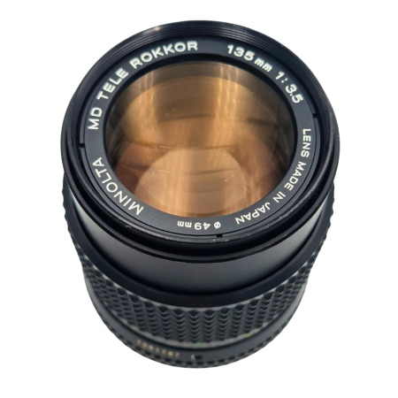 Obiective foto SLR (pe film) (SH) - minolta-md-135mm-f3-5-obiectiv-vintage-fata.jpg