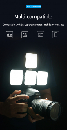 Telesin TE-LGT-001 RGB -Lampa Video LED 68R portabilă pentru Vlog, cu Lumina de umplere pentru Smartphone, DSLR sau Mirrorless [14]