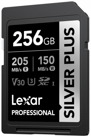 Carduri memorie - Lexar 256GB SDXC Professional SILVER Plus UHS-I/U3/A2/4K R205/W150 (V30)