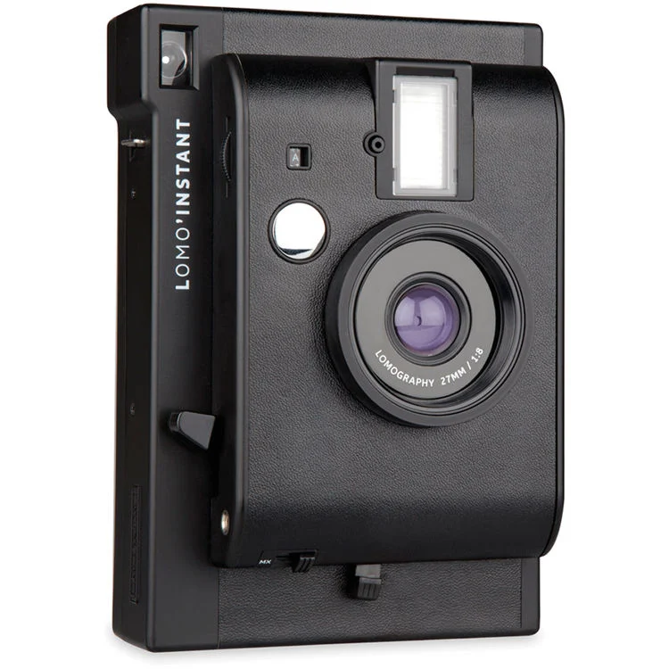 Lomography Lomo'Instant Mini Black – aparat foto instant cu film Fujifilm Instax Mini, obiectiv wide-angle 27mm built-in, [1]
