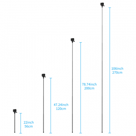 Selfie Stick super lung din fibră de carbon, 2.7M - Generatia a II-a - GP-MNP-270-2 [8]