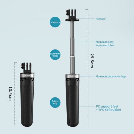 Mini trepied cu selfie stick pentru camere de actiune Gopro - GP-MNP-092-X [5]