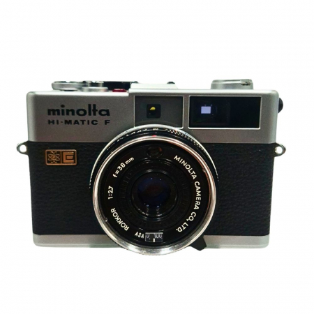 Minolta Hi-Matic F – Cameră analog 35mm cu expunere automată și obiectiv Rokkor 38mm f/2.7, fabricată în Japonia [3]