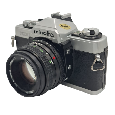 Aparate foto SLR (pe film) (SH) - minolta-xg-1-silver-obiectiv-md-rokkor-50mm-f1-7.jpg