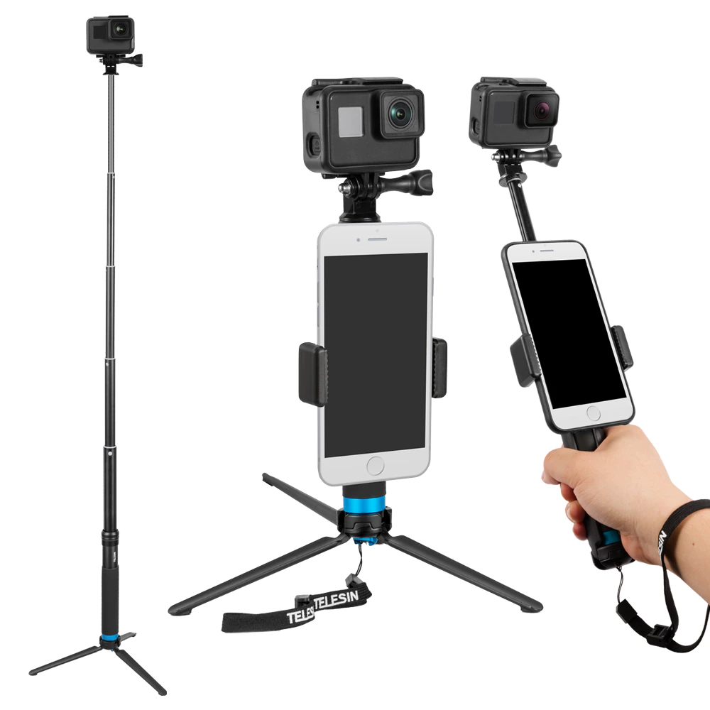 Monopied din aluminiu - Selfie stick cu suport pentru trepied din aluminiu pentru GoPro (se extinde până la 90cm) - GP-MNP-090 [8]
