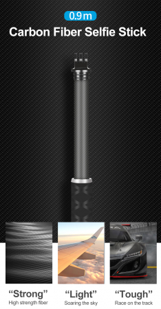 Selfie Stick din fibra de carbon 0.9M pentru Gopro (cu 3 picioare) - GP-MNP-90T [0]