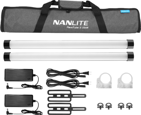 Nanlite PavoTube II 15XR –  KIT 2 BUCATI - Tub LED RGBWW Pixel 2’ cu CRMX LumenRadio și control wireless complet [10]