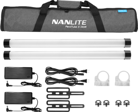 Nanlite PavoTube II 15XR –  KIT 2 BUCATI - Tub LED RGBWW Pixel 2’ cu CRMX LumenRadio și control wireless complet [41]